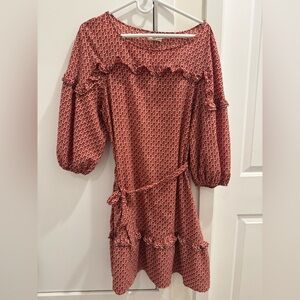 Max Studio Red Long Sleeve Dress